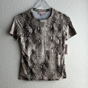 Philosophy Snakeskin Print Tee (Size XS/TP) NWT